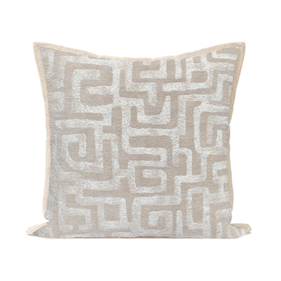 Texdream态度 迷宫系列 提花抱枕现代中古沙发客厅皮草靠垫枕套