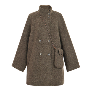 朗姿/MOJO AVENUE莫佐高智感气质羊毛大衣女秋冬烟管领时髦通勤中