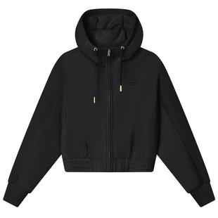 FILA斐乐官方女子短款外套连帽衫2024春季新款纯棉时尚运动上衣女