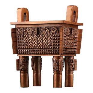 纯紫铜鼎摆件《父戊方鼎》香炉诚信商务公司开业礼品落地招财大鼎