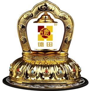 德田车载太阳能可自动旋转摆件中控仪表台平安轮筒男女士车内用品