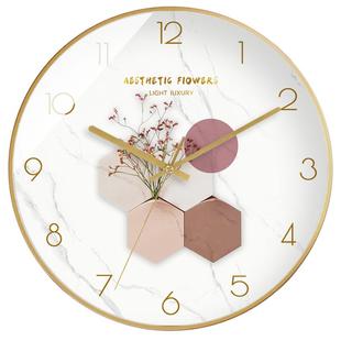 电波钟挂钟客厅钟表简约轻奢时尚家用时钟挂墙现代自动对时石英钟