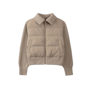 NAUTICA/诺帝卡女装秋冬羊毛混纺90绒拼接翻领羽绒服43SO03