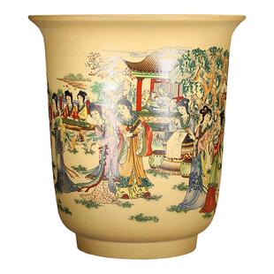 兰花专用紫砂花盆大号客厅透气盆栽室内四季绿植高深托盘包邮清仓