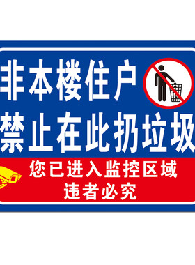 非本楼住户禁止在此扔垃圾提示牌