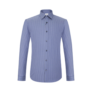 JODOLL乔顿男装【6A桑蚕丝】高级感衬衣竖条纹长袖衬衫春季