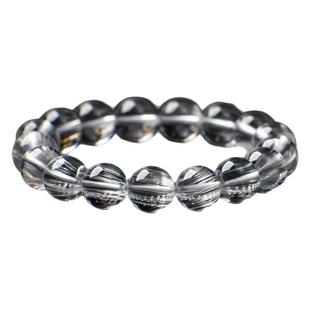 PLSTONE普琳丝珠宝级美国老矿玻璃体拉丝猫眼白色托帕石手链手串