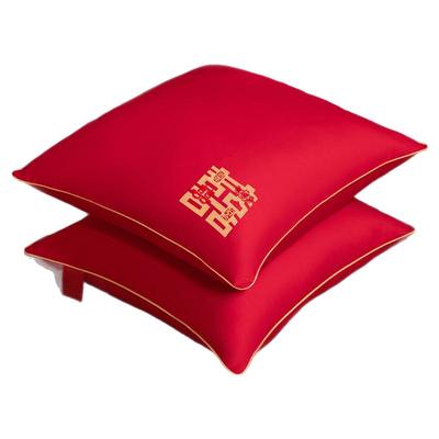 婚庆大红全棉刺绣双喜抱枕芯靠垫