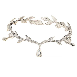 超仙水钻流苏额饰小精灵树叶水滴头箍甜美高级感公主头饰新娘皇冠