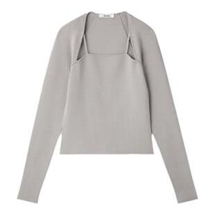 SNIDEL秋冬款甜美淑女假两件披肩吊带针织衫上衣SWNT244180