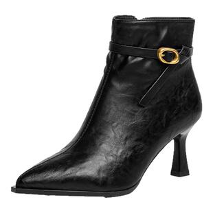 戈美其商场同款短靴子2025新款冬季爆款美拉德马丁靴高跟鞋不累脚