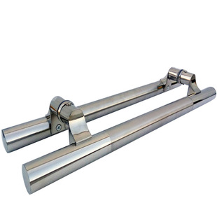 38管加厚不锈钢拉手斜脚拐角玻璃门拉手白钢拉丝大拉手有框门把手