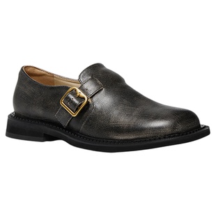 皮尔卡丹乐福鞋女鞋真皮英伦风金属扣磨砂工艺一脚蹬玛丽珍女鞋