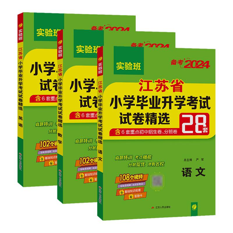 2024新江苏省小学毕业升学考试试卷精选28套实验班小升初真题卷语文数学英语考必胜二十八小考总复习资料试卷子春雨真题专用模拟