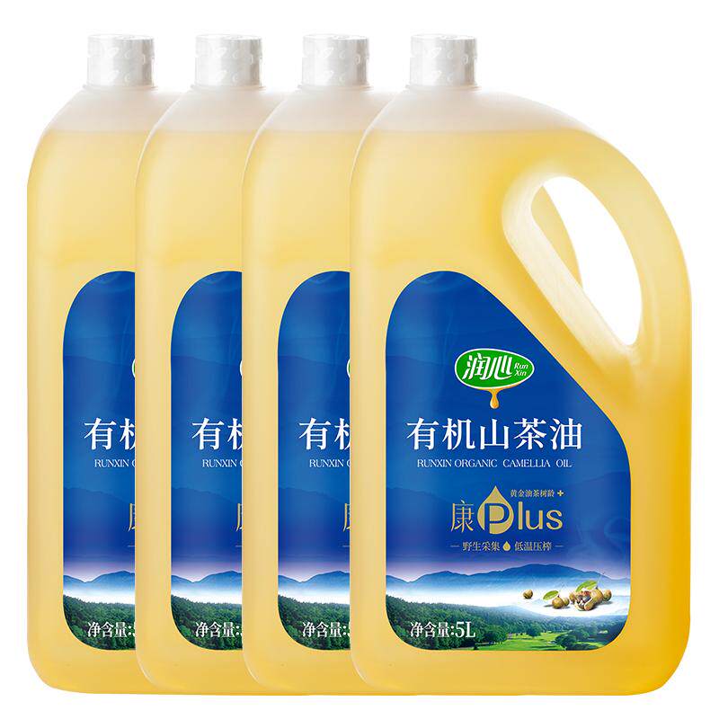 润心冷榨有机茶油5L*4瓶