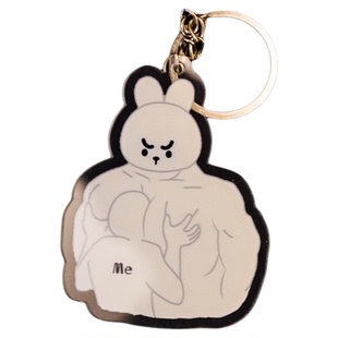 永不放假健身房系列健身搞怪动漫谷子周边肌肉熊兔7cm亚克力钥匙