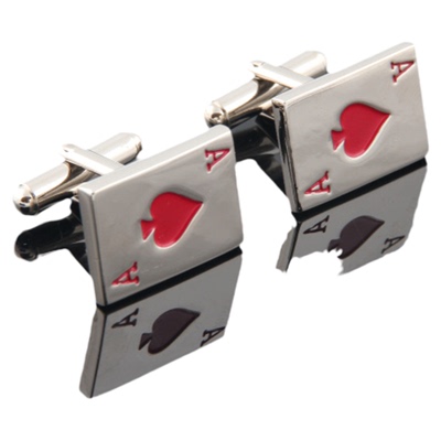 法式袖扣傲士达铜黑桃A