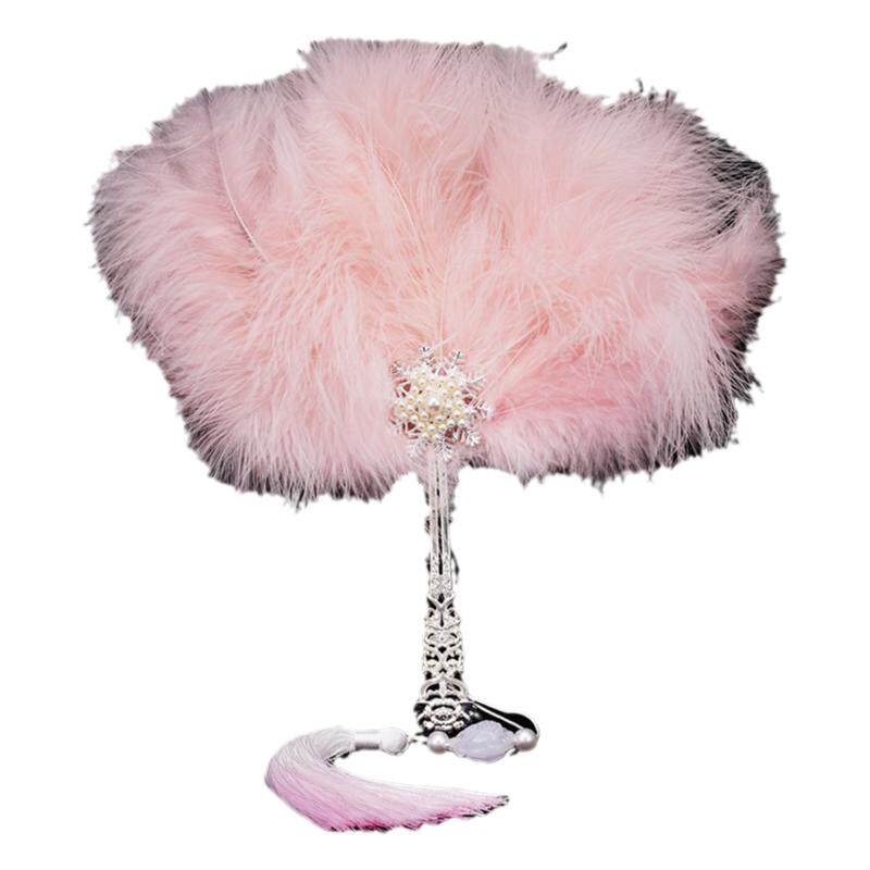 晨袍羽毛扇汉服配饰仙气古风团扇舞台表演舞蹈扇儿童扇摄影手持扇