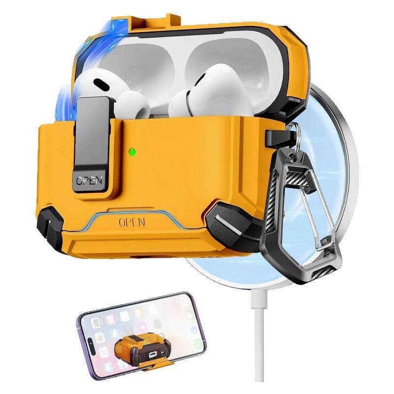 新科技/自动弹盖Airpods Pro3耳机壳磁吸充电airpodspro2保护套Airpods4代软壳华强北5代安全锁