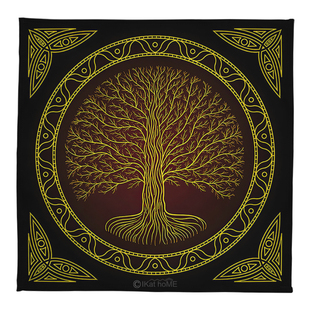 生命之树绒布桌布韦特卡牌塔牌罗布推牌布背景布卢恩石如尼仪式布