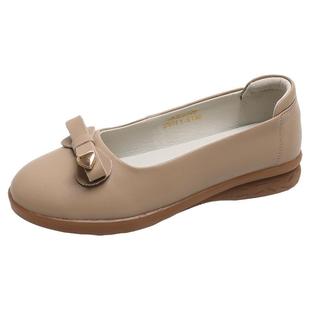 木林森女鞋2025年秋季新款一脚蹬豆豆鞋女休闲浅口单鞋软底妈妈鞋