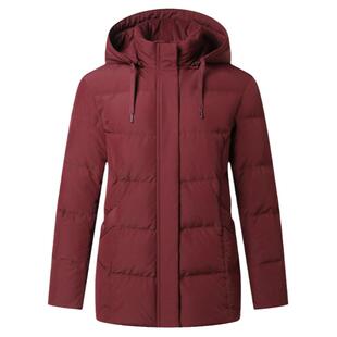 寒布仕中老年羽绒服女宽松大码加厚妈妈冬装鸭绒外套商场款21款