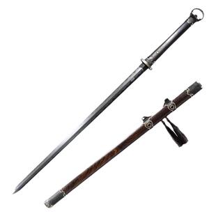 龙泉尊武刀剑文化 赵沛炎作 秦风环首剑汉剑宝剑冷兵花纹钢未开刃