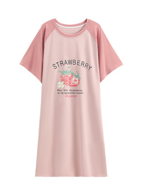 芬腾睡裙女夏季纯棉短袖薄款睡衣