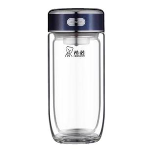 希诺新款鹅蛋玻璃杯双层隔热男女士泡茶杯办公室水杯家用喝水杯子