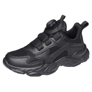 郑童鞋男女童小黑鞋白色香港中大童儿童波运动鞋跑步鞋黑色校鞋