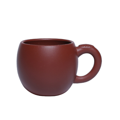 小号带把纯手工朱泥宜兴紫砂茶杯