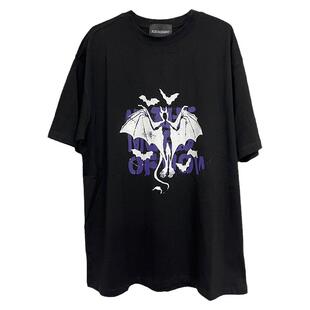 FLEE BASEMENT上衣潮牌情侣美式宽松纯棉春夏新款印花短袖t恤男