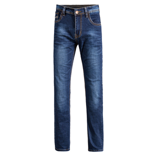 秋冬季高弹力牛仔裤男加绒加厚薄款商务休闲长裤子修身直筒潮大码