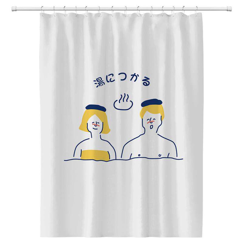 浴帘免打孔隔断防水磁吸干湿分离