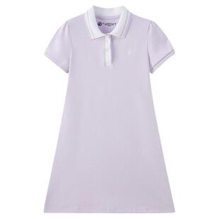 eland kids衣恋童装女童连衣裙26年夏季新品学院风刺绣POLO领裙子