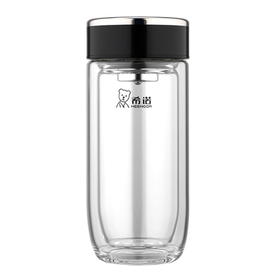 希诺高档双层玻璃杯加厚单层水杯