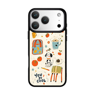 「you so cool」LANWK适用苹果17/16/15plus手机壳玻璃新款iPhone14/13promax可爱女高级12pro苹果17Air外壳