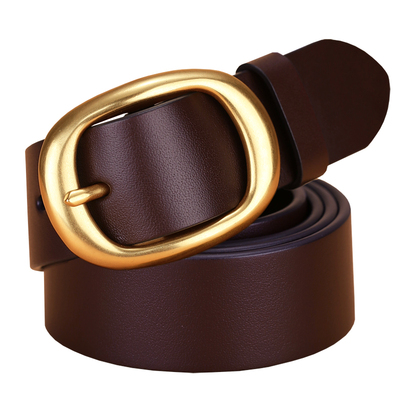 vgxoue皮带女真皮简约韩国头层铜