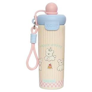 高颜值创意浮球保温杯304不锈钢便携吸管星球水杯大容量卡通杯子