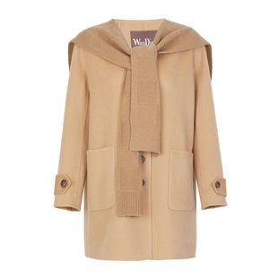 婉甸拉菲驼中长款双面呢外套冬季新品两件套披肩设计1234E11JX2