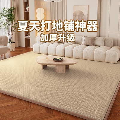 日式原木风地毯客厅藤编凉席子加厚卧室沙发床边茶室几地垫榻榻米