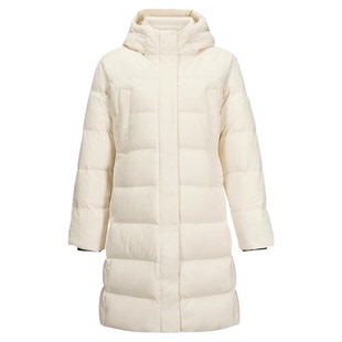 斯凯奇冬季女款运动羽绒服长款连帽舒适保暖轻盈时尚潮流百搭优雅