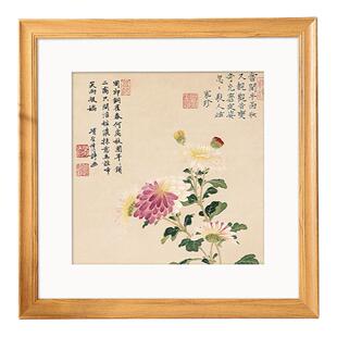 正方形画框装裱十字绣边框自装架38字画书画钻石国画木质相框挂墙