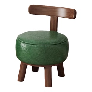 旋转靠背椅新中式实木小凳子家用小椅子客厅沙发凳儿童转椅换鞋凳