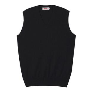 恒源祥纯羊绒背心男士秋冬季山羊绒衫V领马甲毛衣男套头针织衫厚