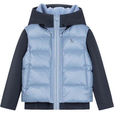 hazzys哈吉斯童装男女童可拆卸羽绒服25冬新安心绒保暖两件套