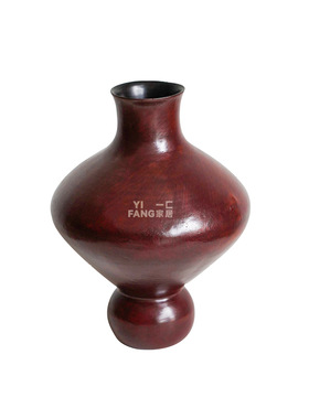 一匚中古风红手作陶瓷花瓶摆件