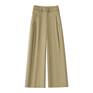 毛呢阔腿裤女2025冬季新款裤子加厚保暖休闲垂感显瘦宽松大码女裤