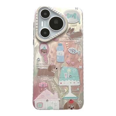 适用华为Pura80电镀羽纱台灯狗狗