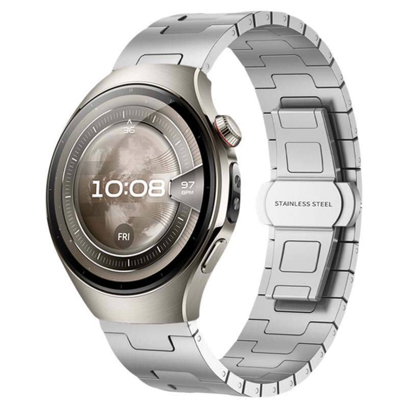 适用华为watch5手表带大牌H款全钛金属腕表带gt7运动watchgt6pro智能watch4pro男士GT5高级感GT4夏季3pro表链